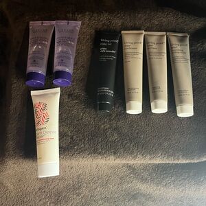 Hair Care Product Set with Purple and Black Tubes